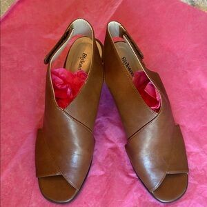 Style & Co. Brown Open-Toe Slingback Mules